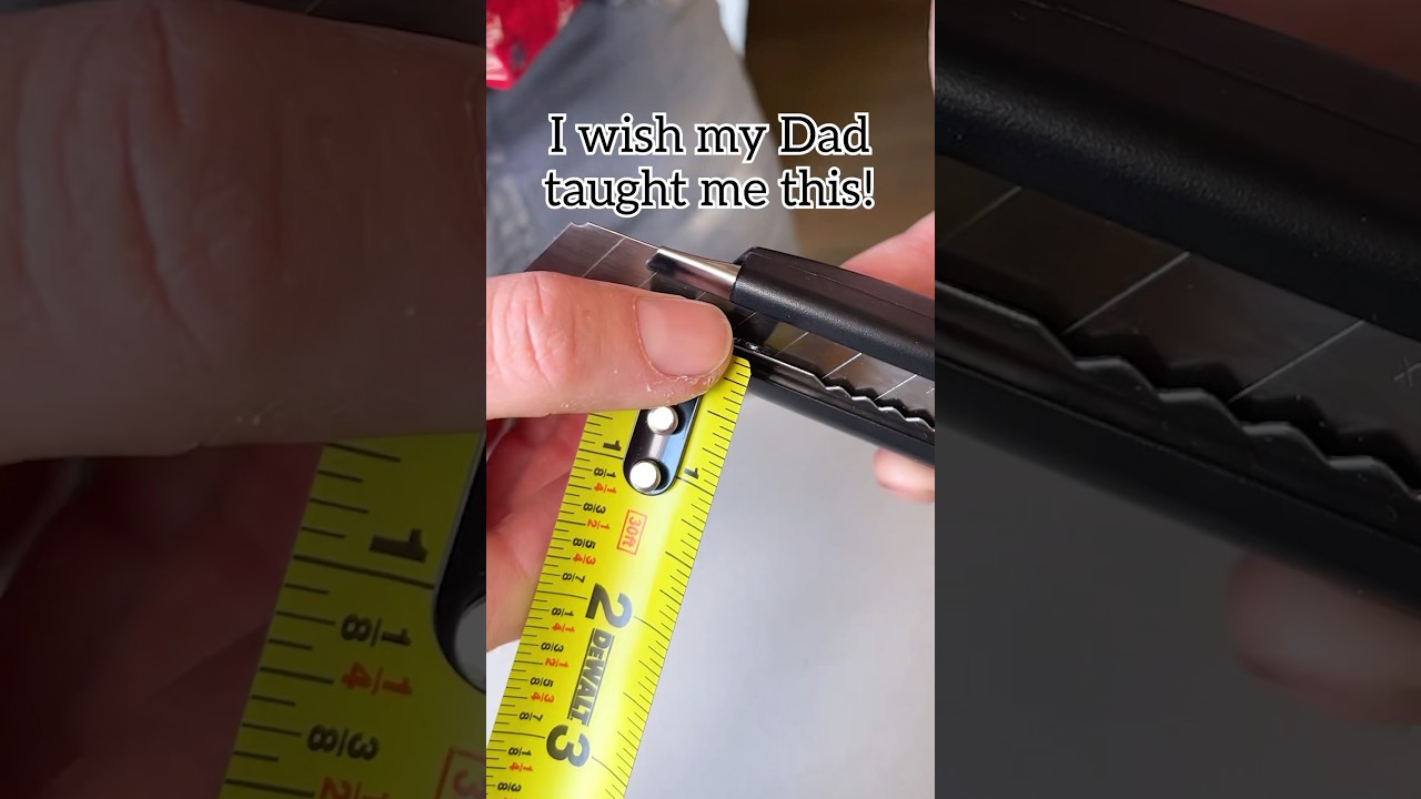 Tape measure box cutter trick for easy accurate dry wall cuts! #tips #tools #hacks #diy