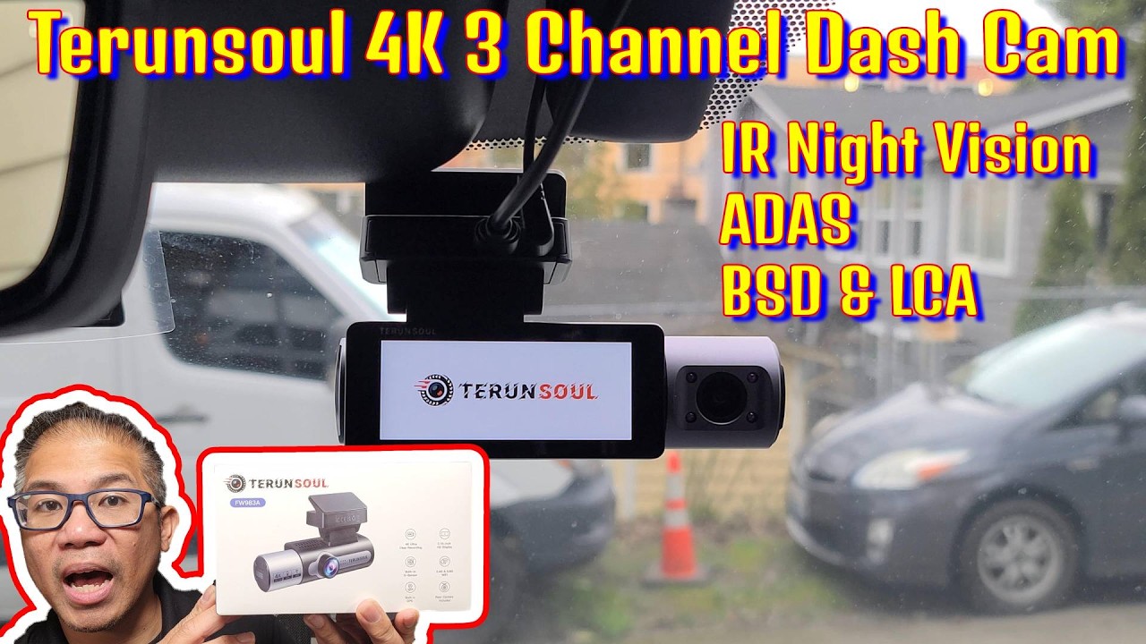 Как установить видеорегистратор Terunsoul 4K с 3 каналами, поддержкой ADAS, BSD и LCA.