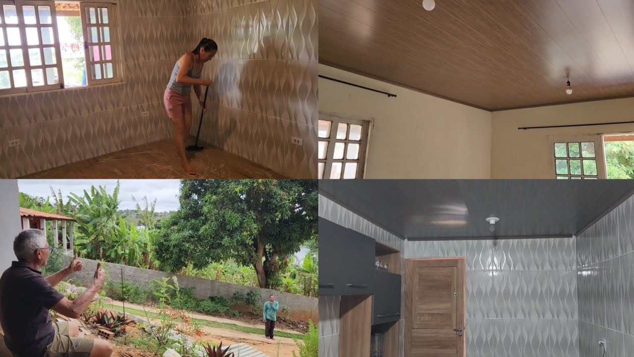 Forro e piso cerâmico da casa concluído + vejam como ficou!!