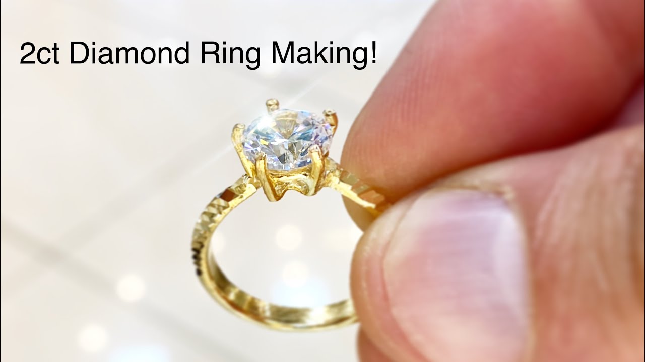 Making a 2ct Diamond Ring!! Gold Jewelry Making | How it's Made | Ring Making | 4K Video