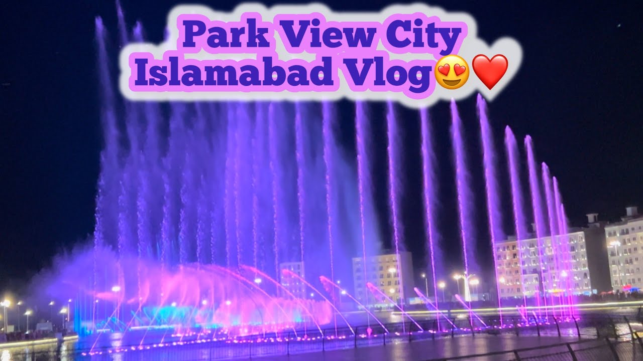 Park view city Islamabad, famous for the dancing fountains show every day. Every side full of people