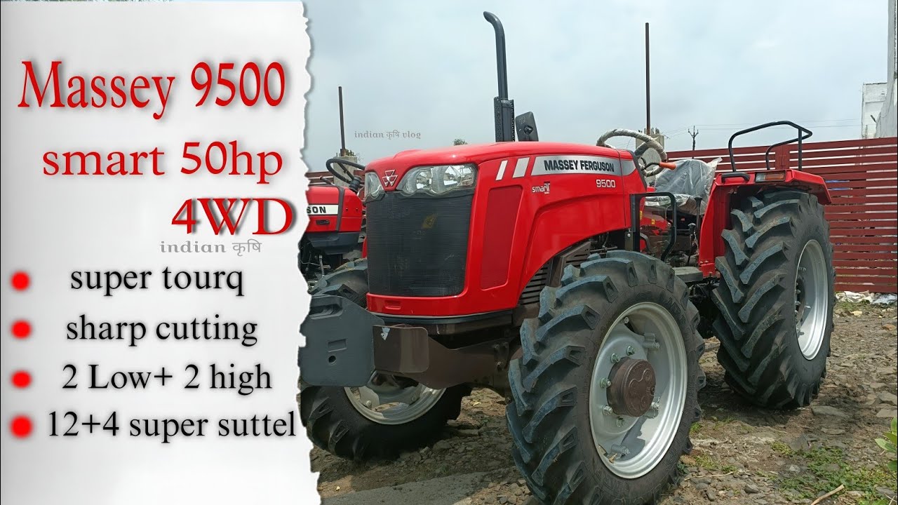 2025 New Massey Ferguson 9500 smart 50hp 4wd tractor review || MF 9500 smart 🤓 #massey9500