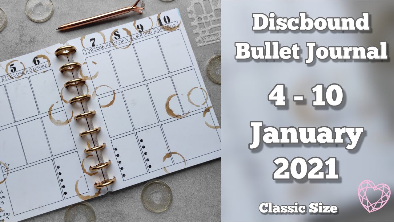 Discbound Bullet Journal January Spread | How I Create A BUJO spread using Stencils