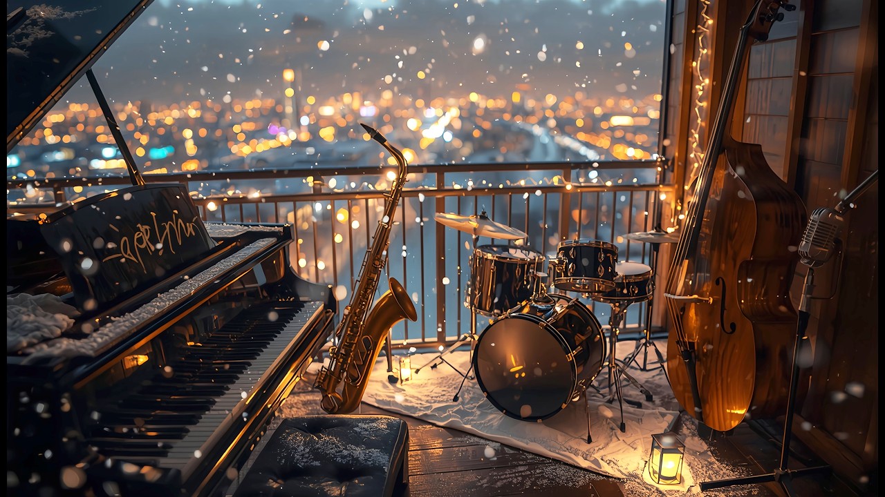 Winter Balcony Ambience with Relaxing Jazz Music 49