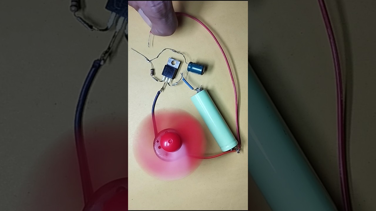 Push to on motor circuit #experiment #schoolproject #circuit