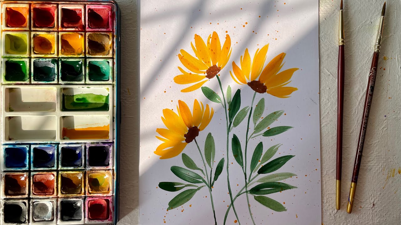 Easy Watercolor florals | Watercolor flowers | Watercolors for beginners