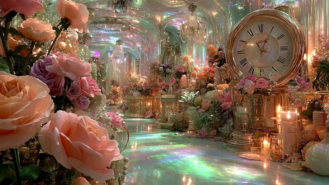 1 Hour in a Prismatic Glass Palace | Dreamy Celestial Fantasy Ambience | Relaxing Ethereal Music 4K
