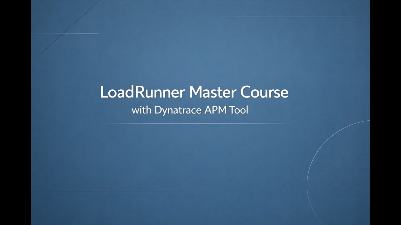Demo Session 1 on LoadRunner Master Course With Dynatrace APM Tool