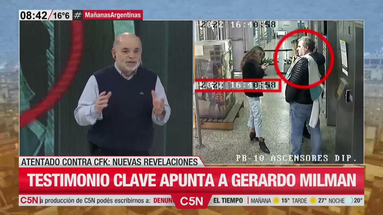 ATENTADO a CRISTINA: UN TESTIMONIO CLAVE APUNTA A a GERARDO MILMAN