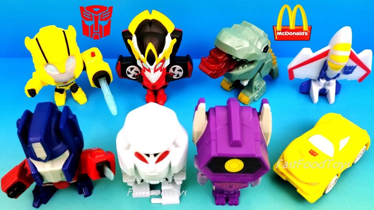 2018 McDONALD'S TRANSFORMERS HAPPY MEAL TOYS BUMBLEBEE MOVIE FULL WORLD SET 8 KIDS UNBOXING EUROPE