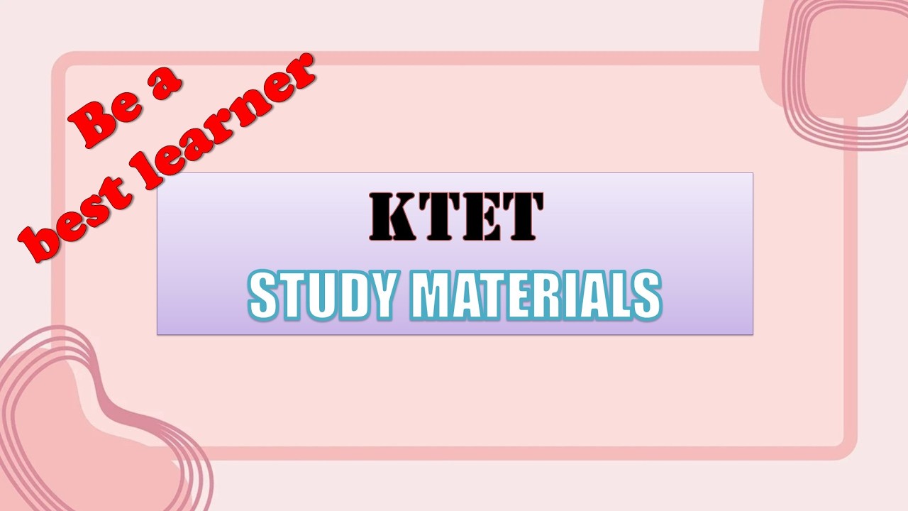 KTET FLASH STUDY MATERIALS