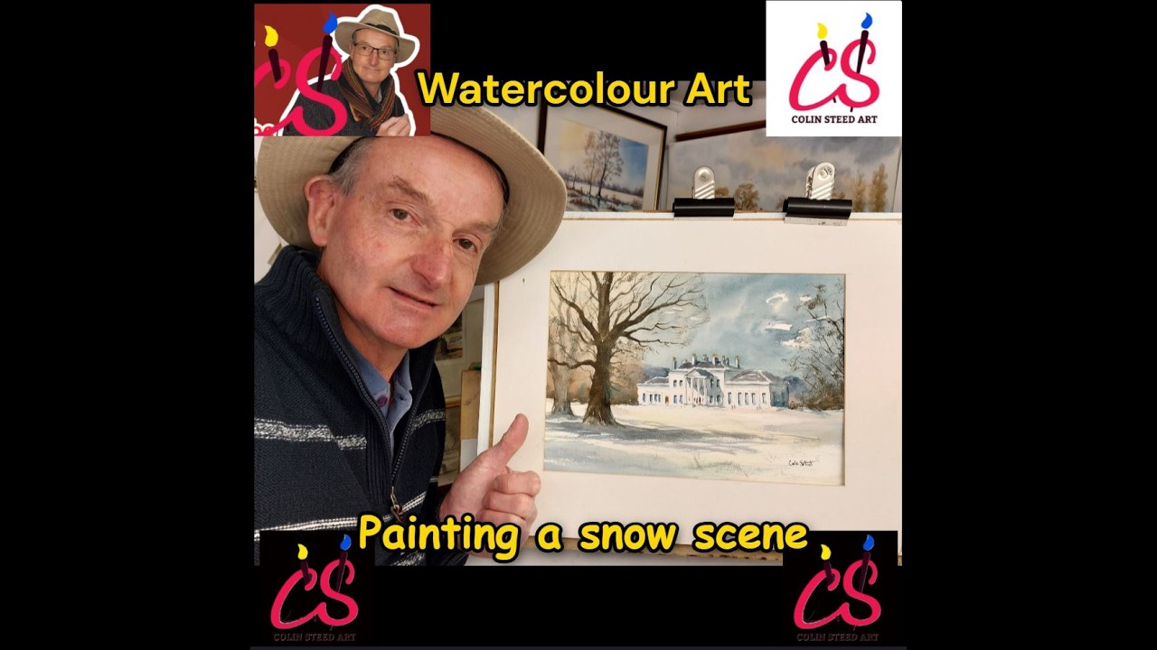 ColinsteedartIst. Акварельная живопись. Как нарисовать здание в снегу.