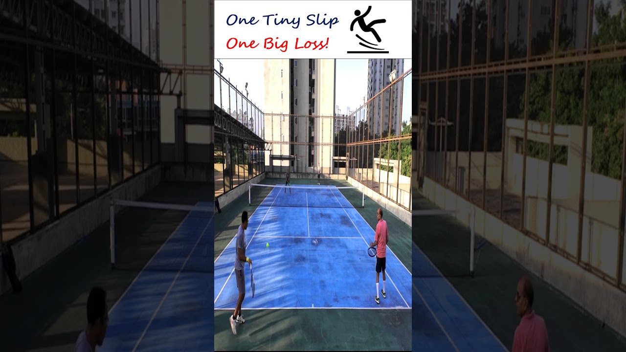 One Tiny Slip, One Big Loss! 😅 #tennis #reels #tennisreels #shorts #tennisshorts #bigloss