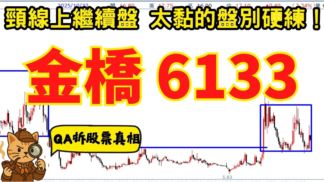 6133 金橋｜日線像在衝？月線一打開全是壓力！頸線上方只是整理：慢錢布局還是別練當沖？【QA拆股票真相】