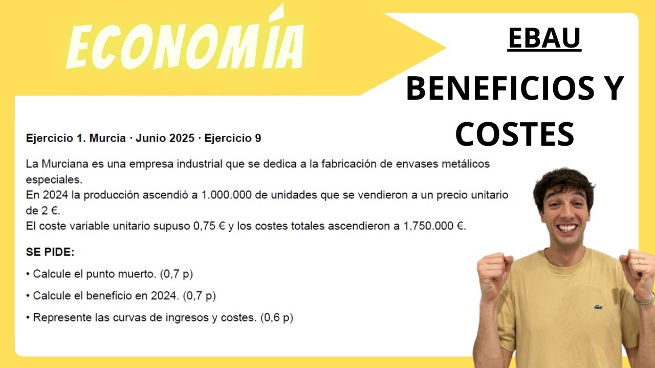 PAU ECONOMÍA MURCIA 2025. BENEFICIOS Y COSTES SELECTIVIDAD . Resuelto paso a paso.