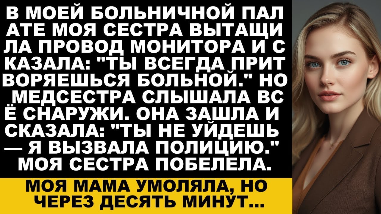 В моей больничной палате сестра выдернула провод монитора и сказала Ты всегда притворяешься боль