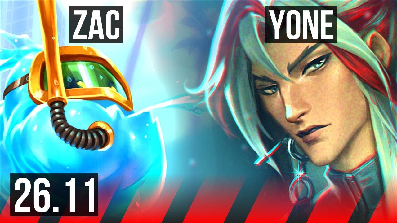 ZAC vs YONE (TOP) | 39K damage, Perfect KDA: 11/0/4 | EUNE Master | 26.11