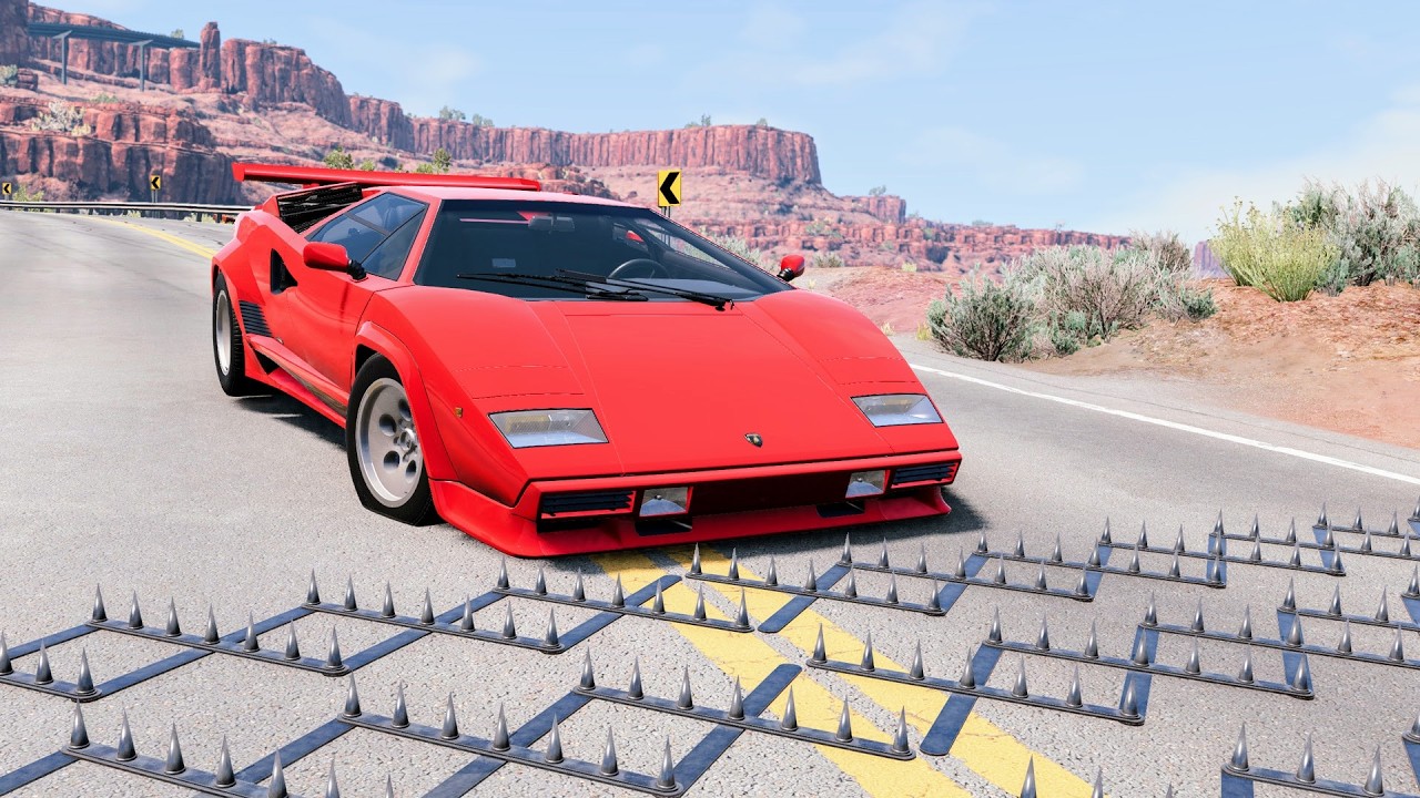 Spike Strip High Speed Crashes #77 – BeamNG Drive | CrashBoomPunk
