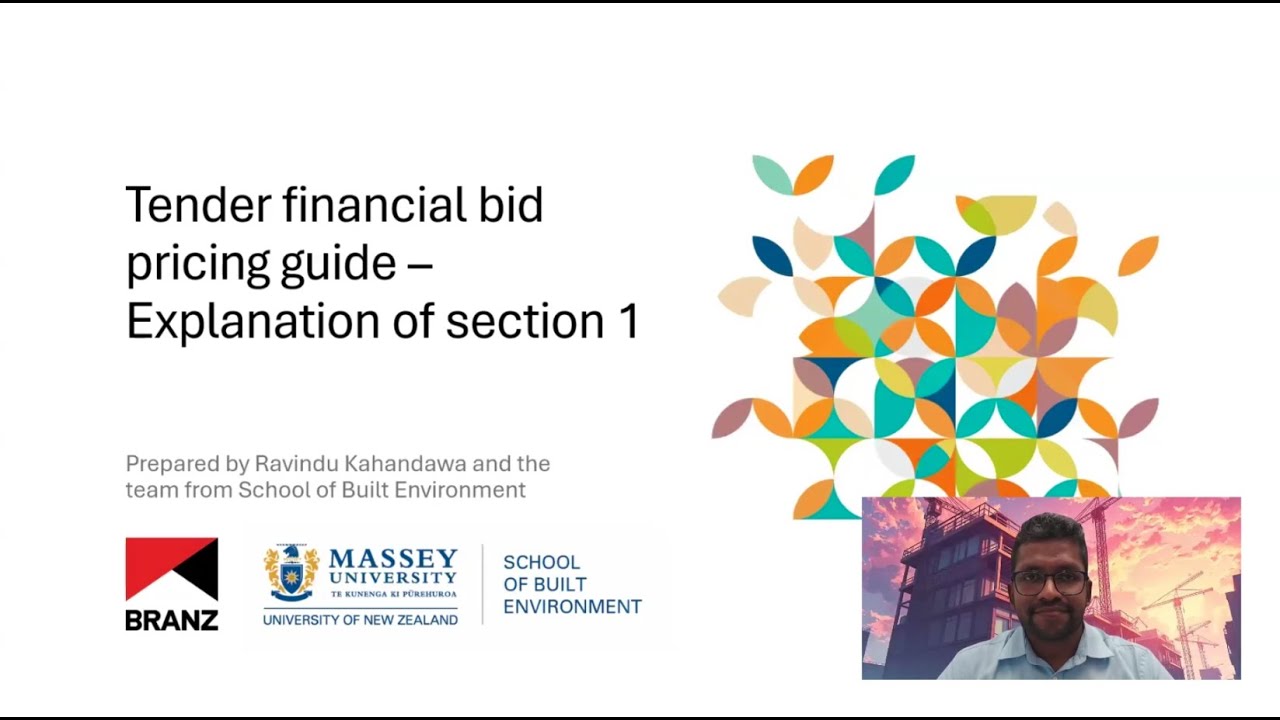 Tender financial bid pricing guide (FITBID) &ndash;Explanation of section 1
