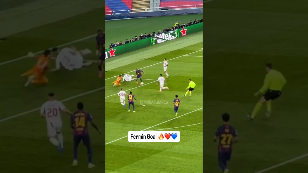 Fermin Lopez goal today Barcelona vs Olympiacos #championsleague