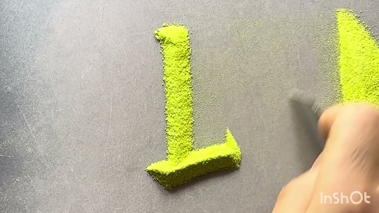 Sand art learning / sand calligraphy letters /  sand art / oddly satisfying art 