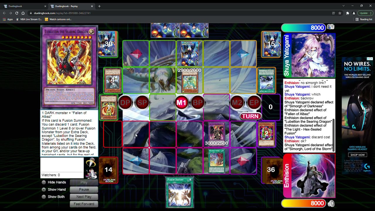 Enthision Plays:DuelingBook: Albaz Fusion v. Simorghs
