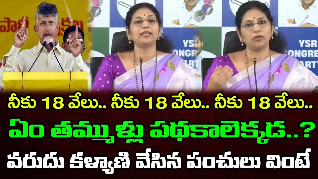 నీకు 18 వేలు.. నీకు 18 వేలు | Varudu kalyani Satirical Comments On Chandrababu Super Six : PDTV News