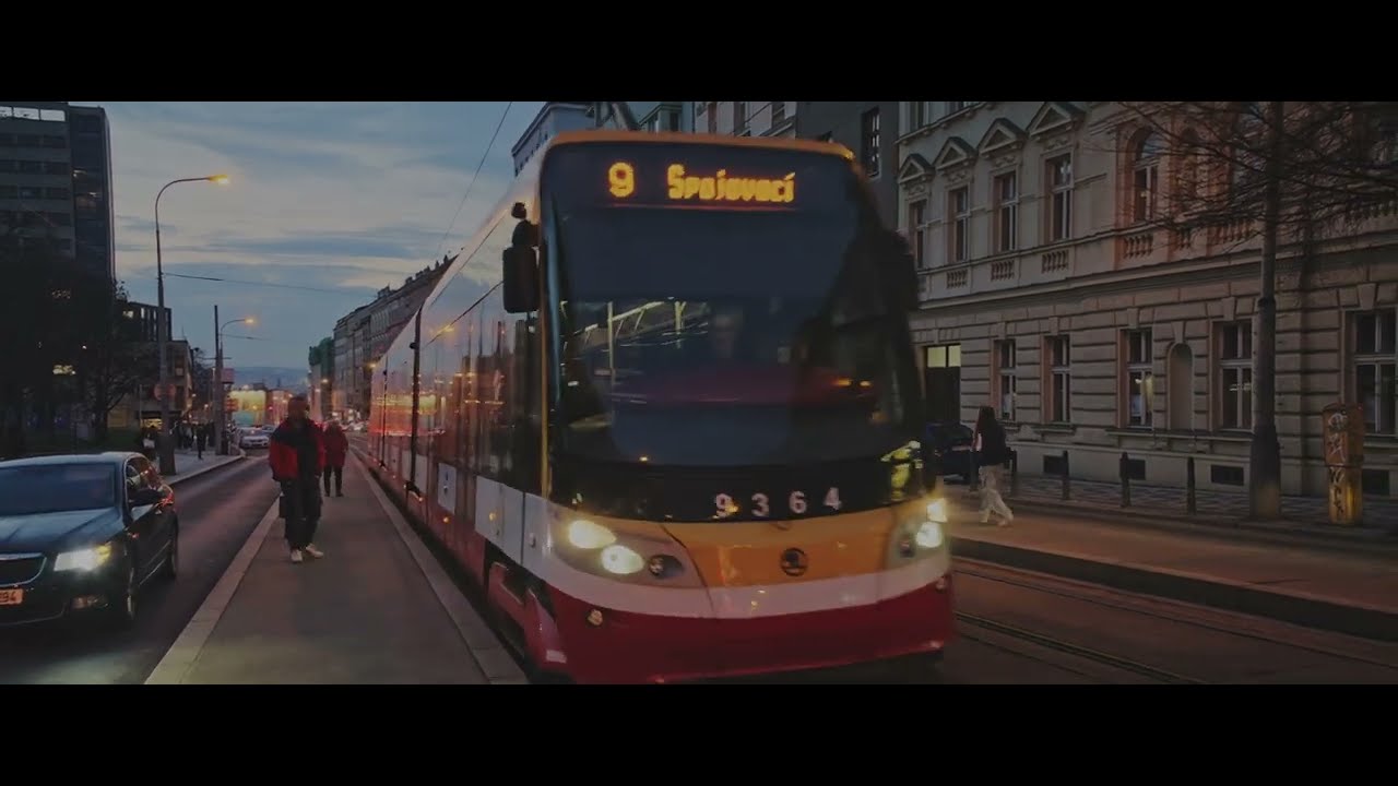 Czech Republic, Prague, tram 9 ride from Viktoria Žižkov to Lipanska
