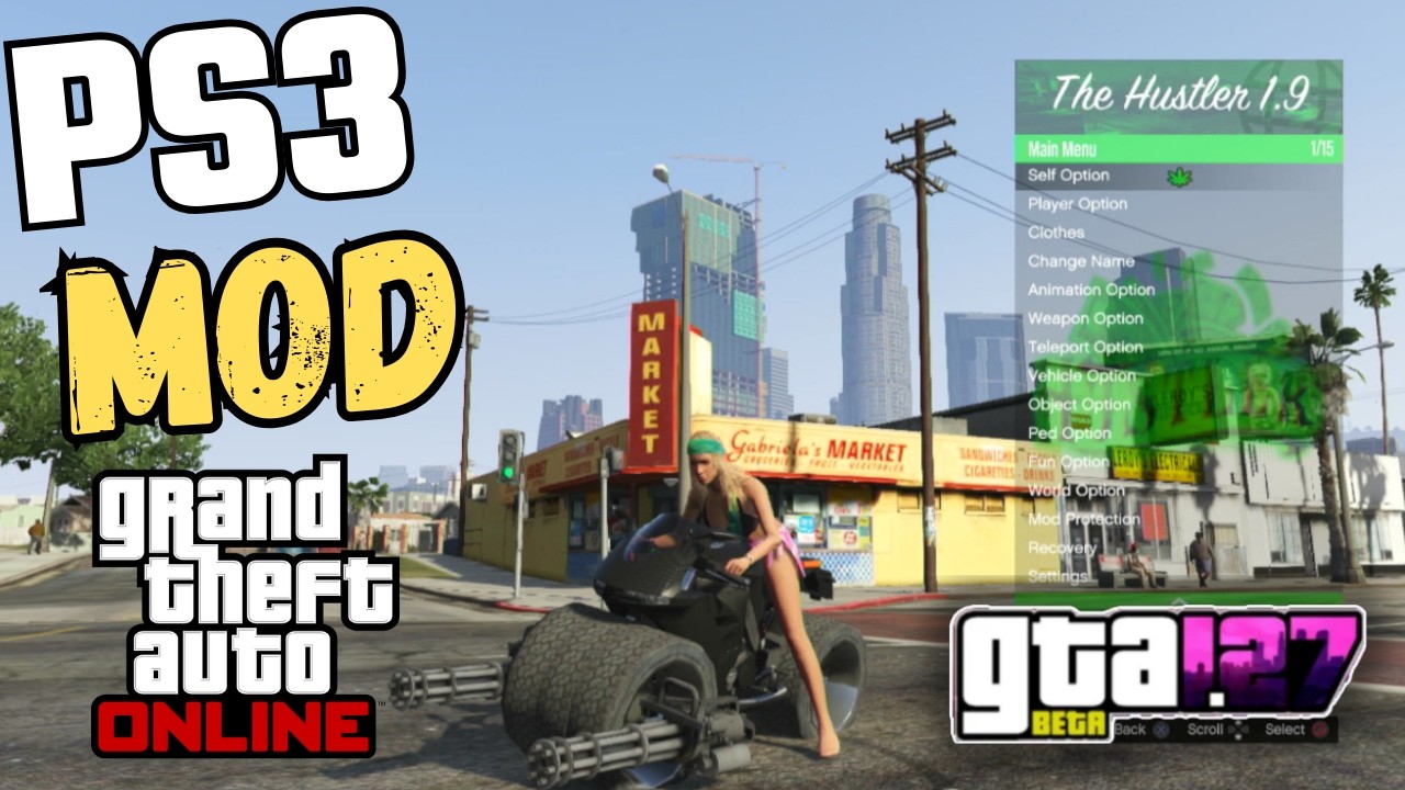 GTA 5 PS3 MOD MENU THE HUSTLER PKG ONLINE