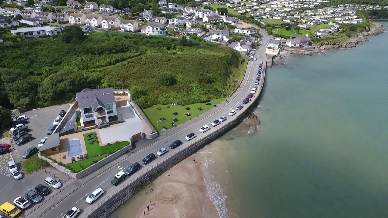 Birds eye view of Benllech Bay, Anglesey.