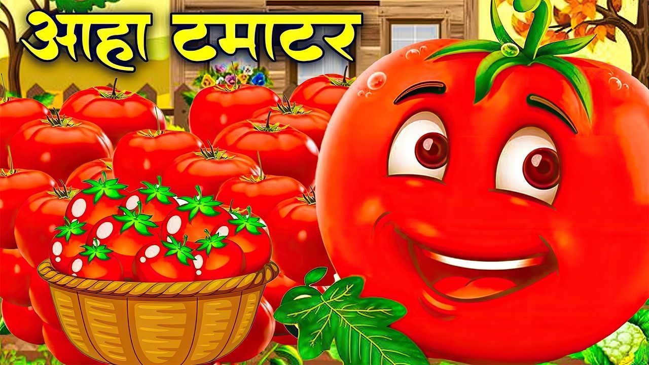 Aaha Tamatar Bade Majedar 🍅 | आहा टमाटर बड़े मज़ेदार | Hindi Kids Rhyme | coconurseryrhymes