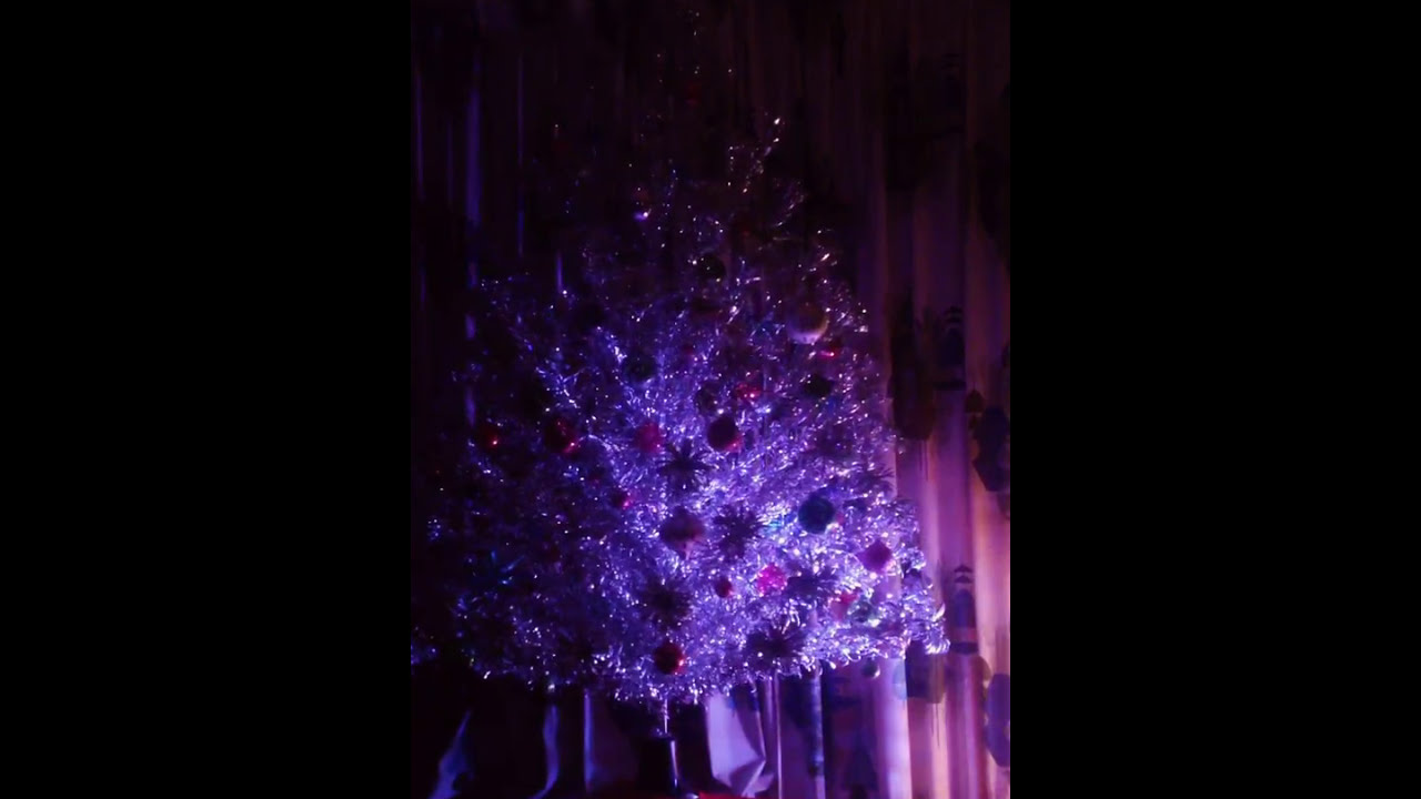 Vintage Evergleam Aluminum Pom Pom Christmas Tree and Evergleam Turbo 4 Color Projector color wheel