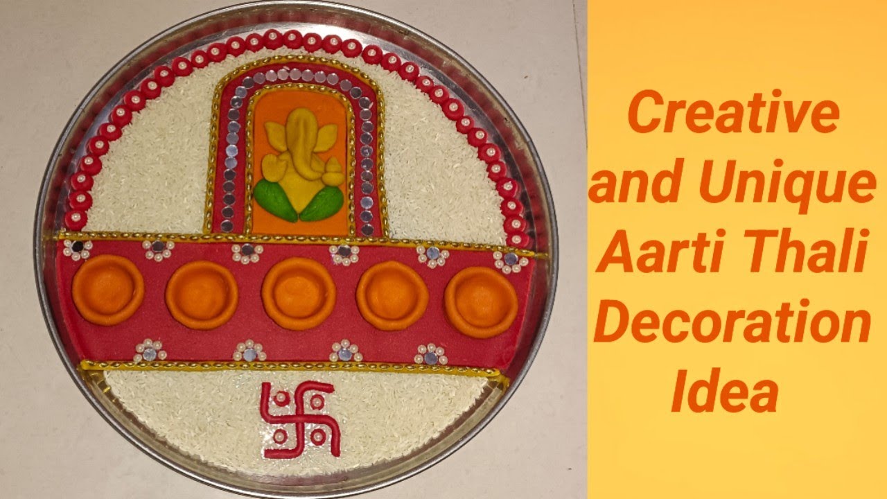 New and creative aarti thali decoration idea||Puja thali ||गेहूं के आटे और चावल से बनाए आरती थाली||