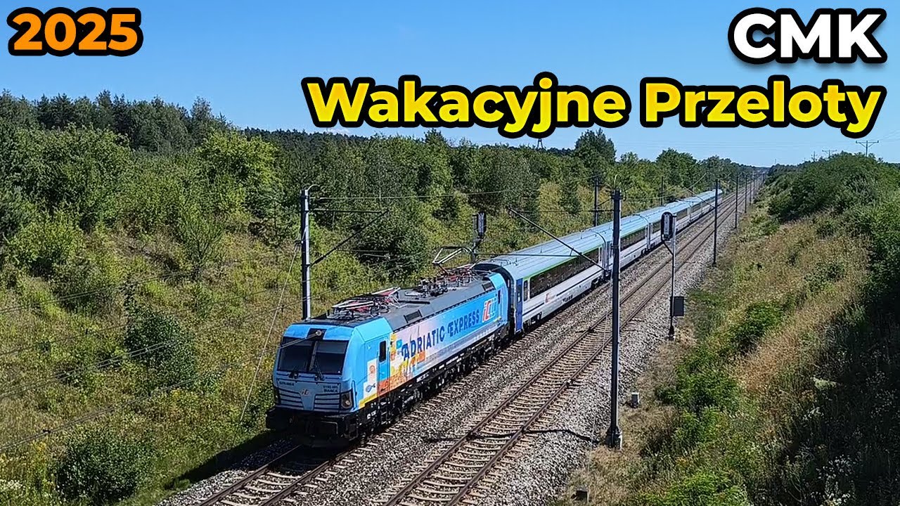 Wakacyjne przeloty pociąg&oacute;w nad CMK - EN Adriatic Express, EN Chopin, IC Silesia, EIC Ślęża