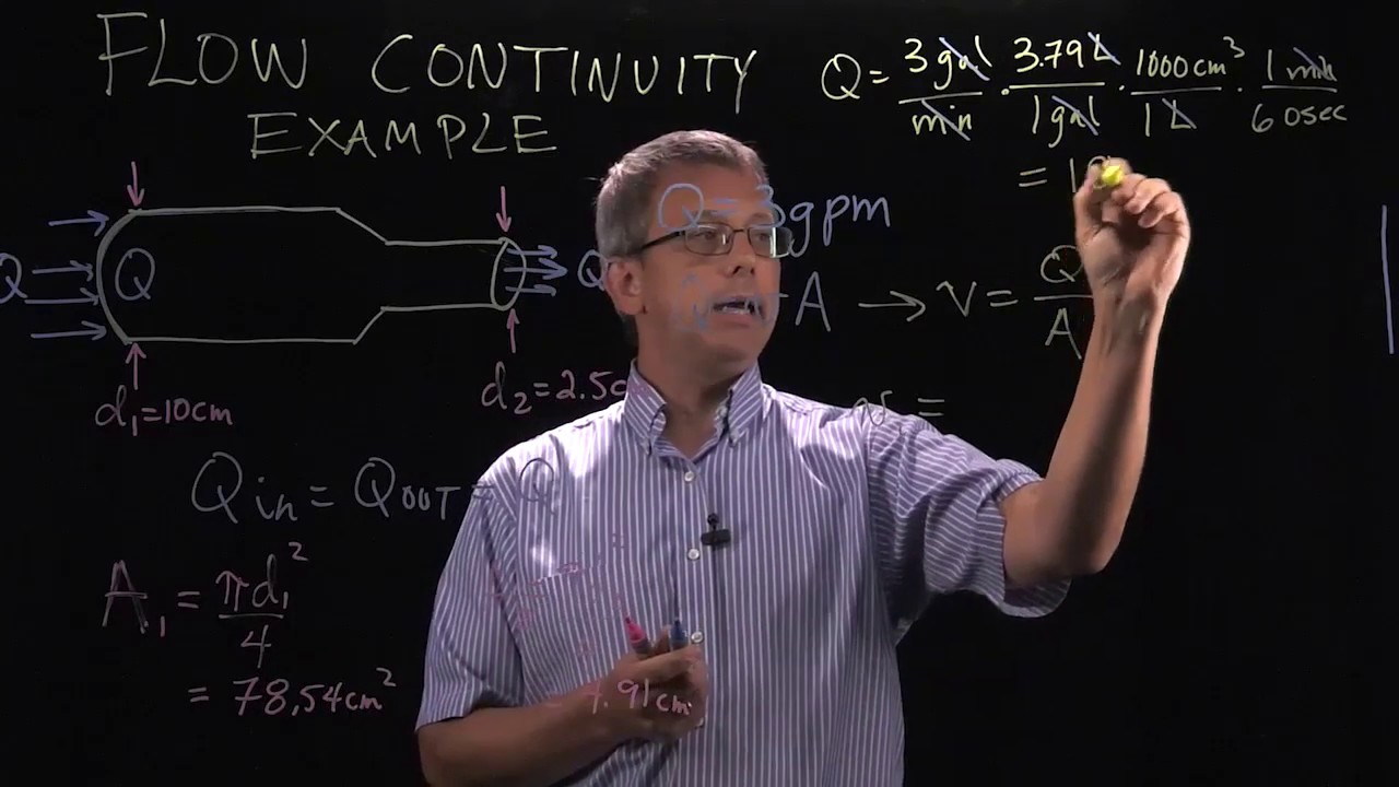 Continuity Equation: Stream Flow Example 1