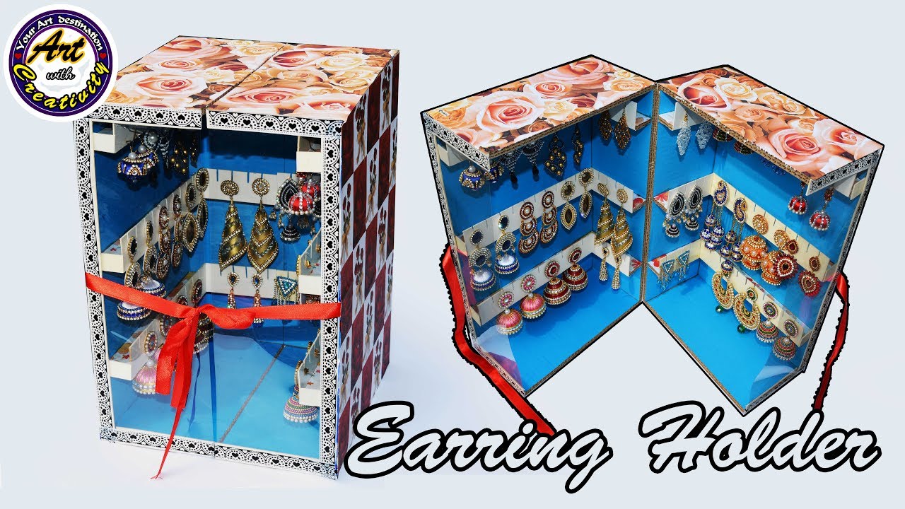 Earring Holder | with dust protection | best out of waste | Art with Creativity 224