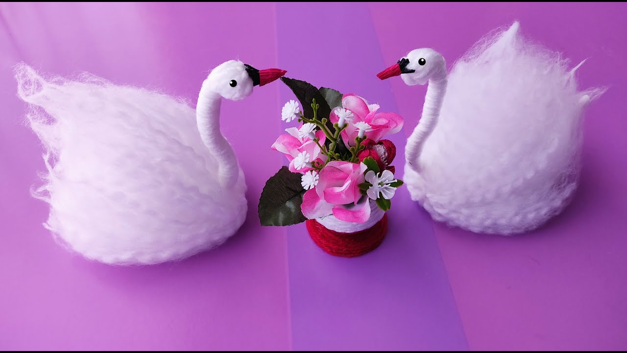 Cisne de lana / manualidad artesanal / wool swan 💚 MIRA MIRA