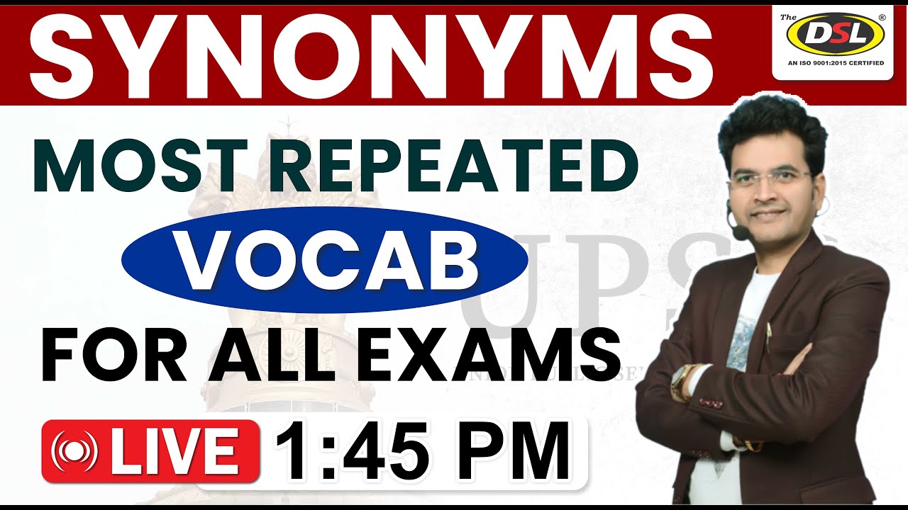 Synonyms asked in SSC CGL, UPSC Exams | Vocabulary | Learn with Tricks | English By Dharmendra Sir