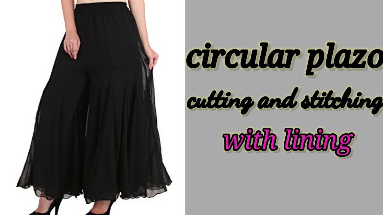 circular plazzo cutting and stitching with lining/astar plazzo/umbrella plazzo