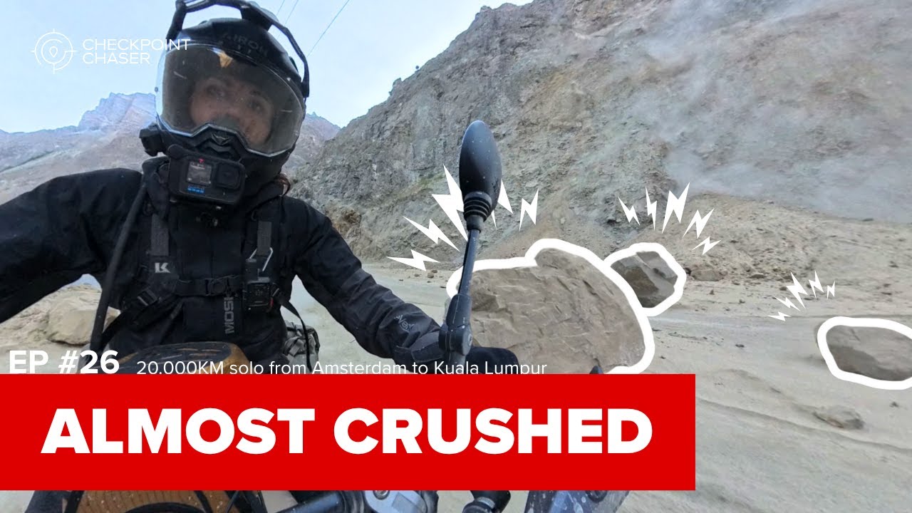 Unexpected ROCKFALL on the PAMIR HIGHWAY in Tajikistan! S01E26