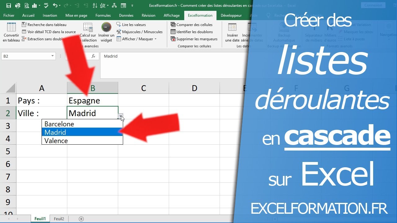 Comment créer des listes déroulantes en cascade (dépendantes) sur Excel