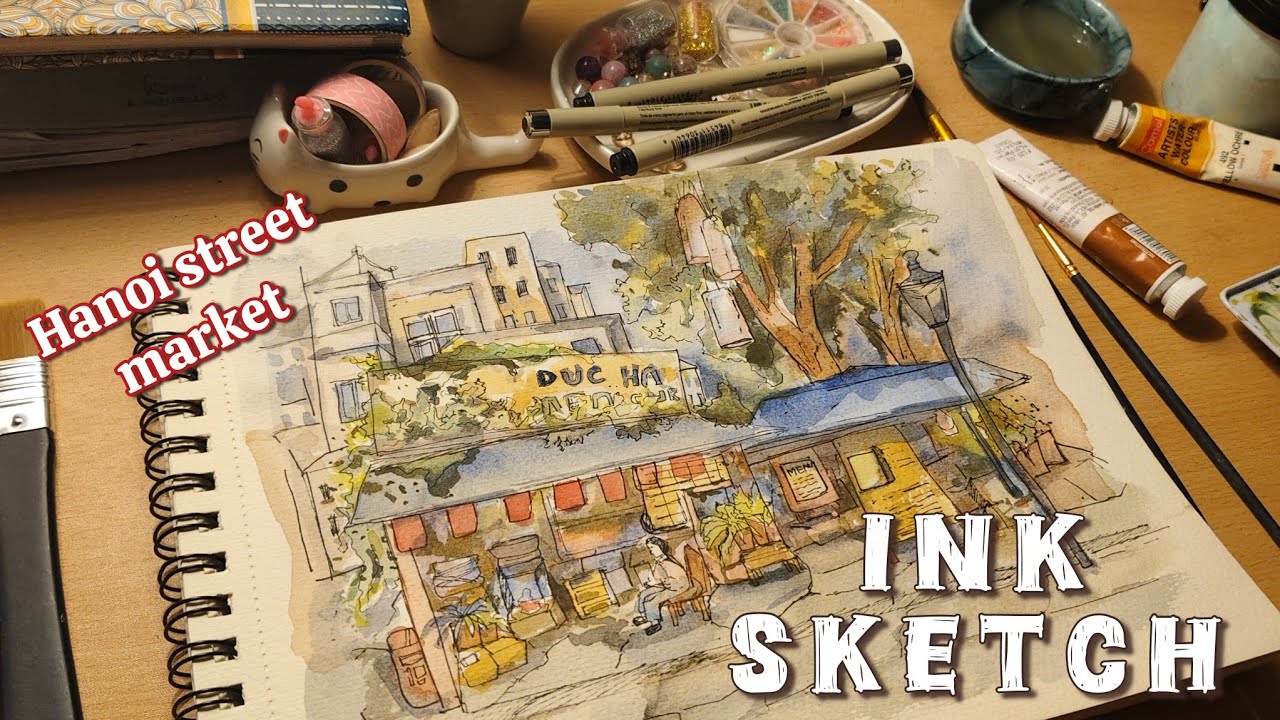 Loose Ink + Watercolour Urban Sketch Demo | Sketch With Me