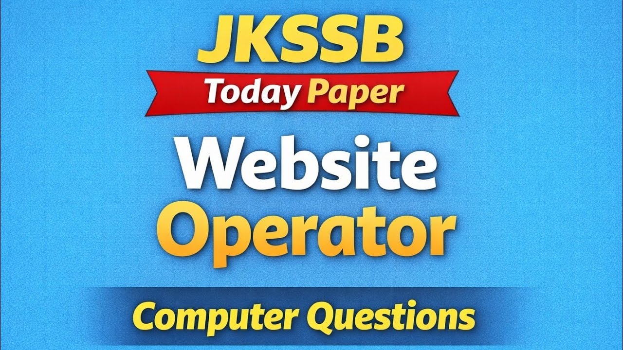 JKSSB Today Paper Computer Questions 