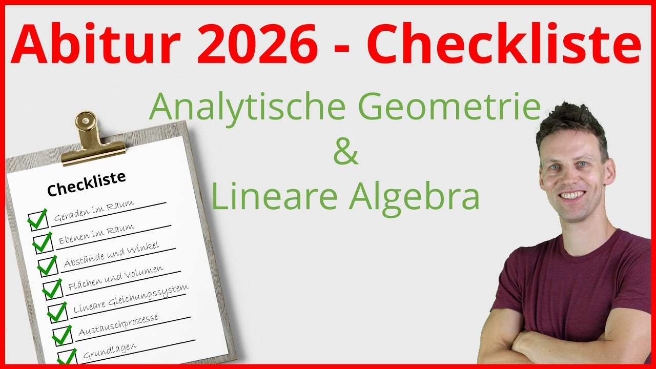 Abitur 2026 - Checkliste: Analytische Geometrie & Lineare Algebra