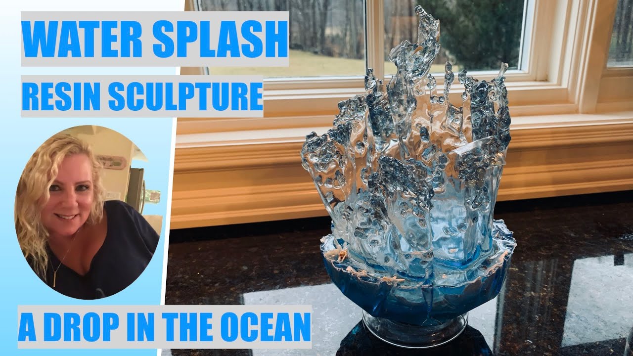 (104) OCEAN WATER SPLASH RESIN SCULPTURE