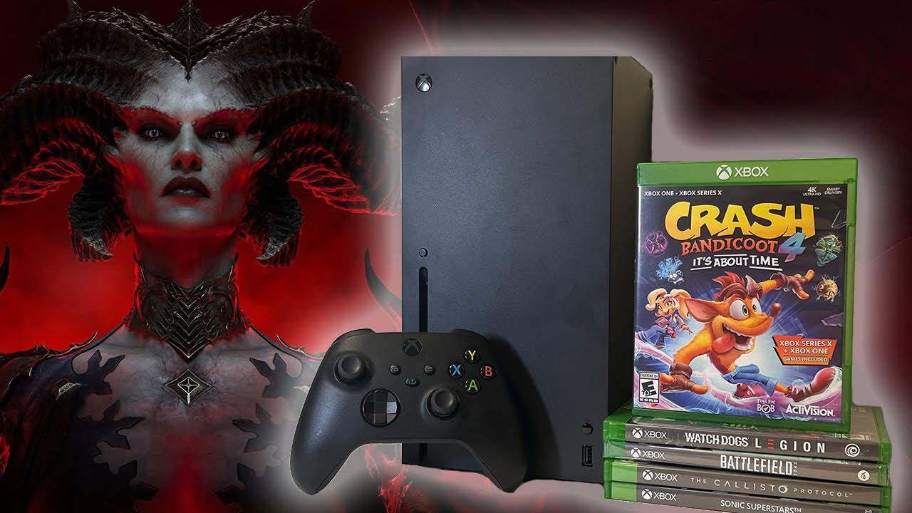 Распаковка, настройка и игры для консоли Xbox Series X Diablo 4.