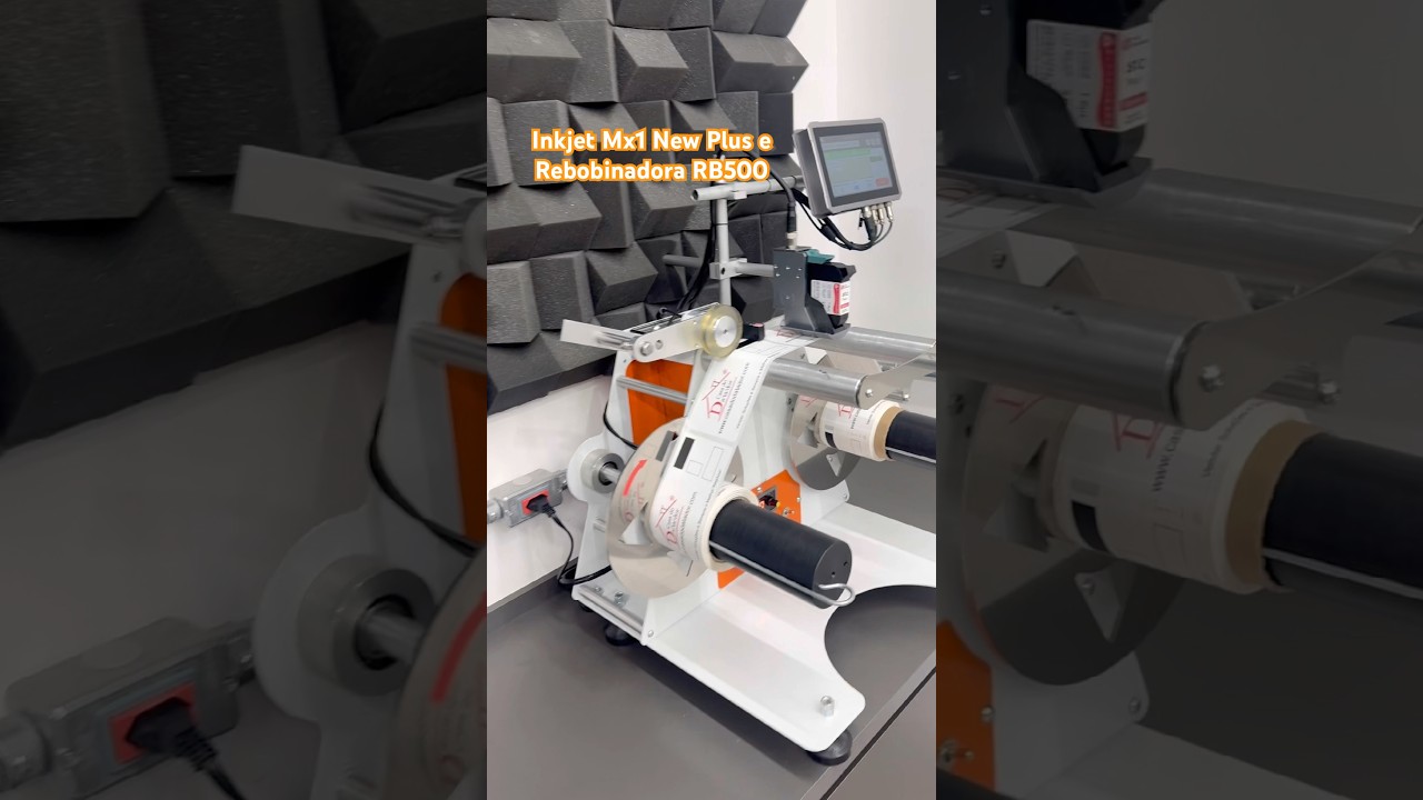 Inkjet Mx1 New Plus Instalado em Rebobinadora RB500 marcando rotulos com precisão e velocidade!