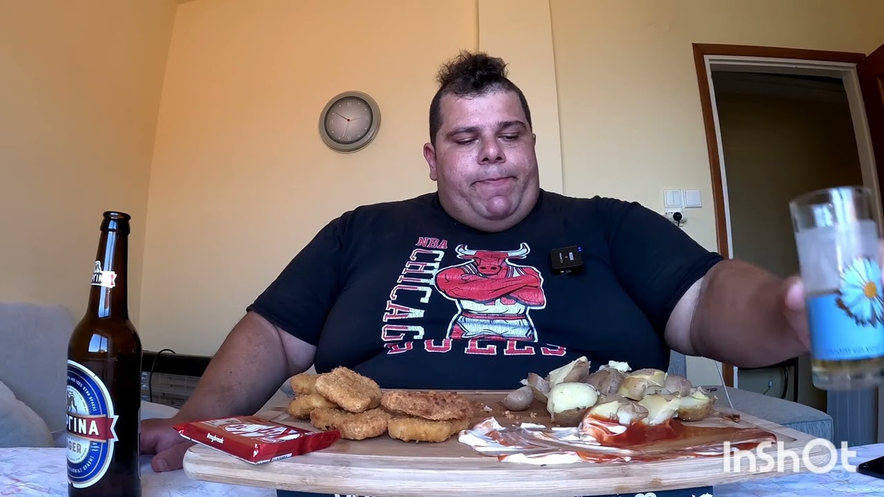 Today we eat Tasty, 🙂Greek Dinner 🍗Chicken Nuggets,🥔Potatoes and 🍺Beer. #mukbang  ENJOY!! (Talking)