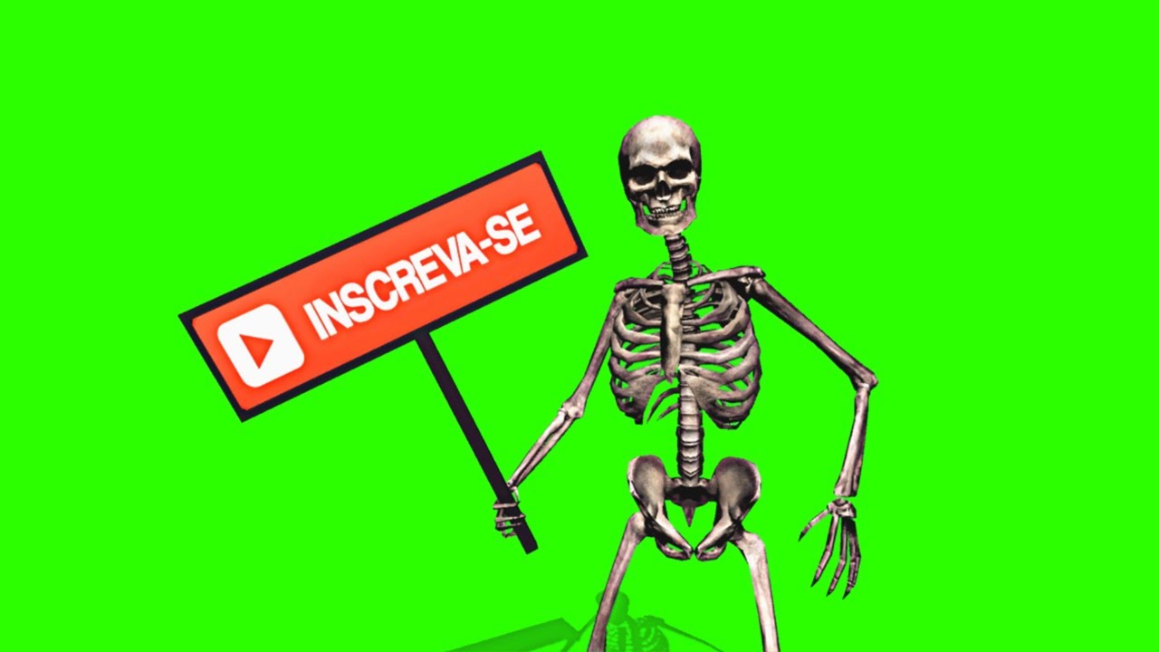Brazilian Subscribe Skeleton #1 / Green Screen - Chroma Key