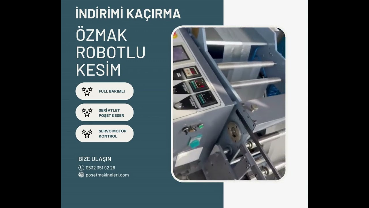 &Ouml;zmak Robotlu Atlet Poşem Kesim Makinası